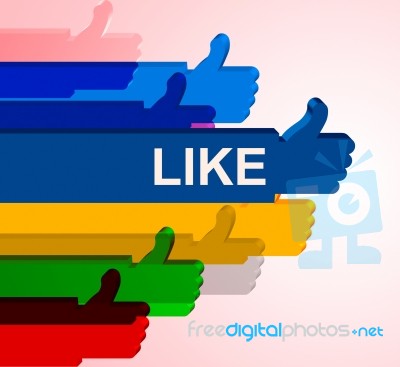 Thumbs Up Means Social Media And Agree Stock Image