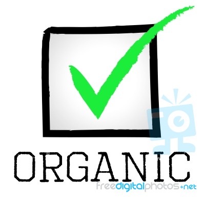 Tick Organic Represents Mark Checkmark And Checked Stock Image