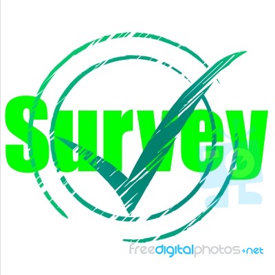 Tick Survey Means Checkmark Confirmed And Correct Stock Image