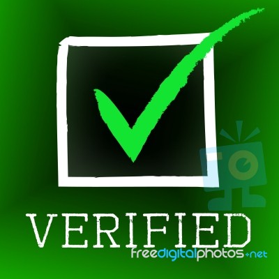Tick Verified Indicates Authenticity Guaranteed And Approved Stock Image