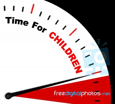 Time For Children Message Shows Playtime Or Getting Pregnant Stock Image