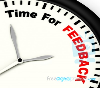 Time For Feedback Shows Opinion Evaluation And Surveys Stock Image