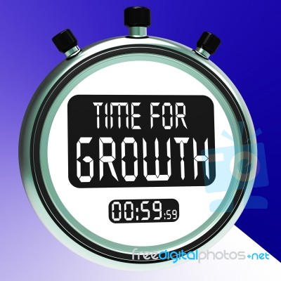 Time For Growth Message Means Increasing Or Rising Stock Image