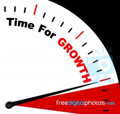 Time For Growth Message Representing Increasing Or Rising Stock Image