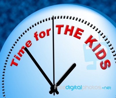 Time For Kids Represents Just Now And Child Stock Image