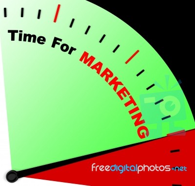 Time For Marketing Message Representing Advertising And Sales Stock Image