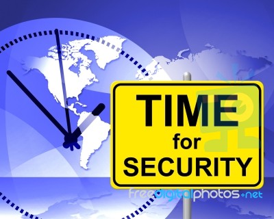 Time For Security Indicates At The Moment And Encryption Stock Image