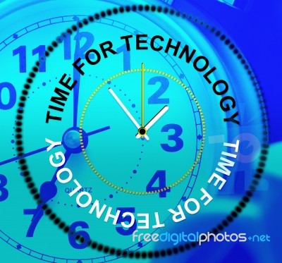 Time For Technology Means Digital Data And Facts Stock Image