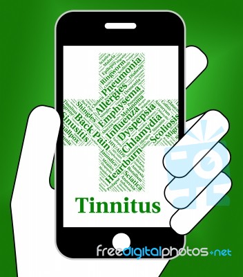 Tinnitus Problem Represents Ill Health And Afflictions Stock Image