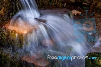Tiny Waterfall In Sussex Stock Photo