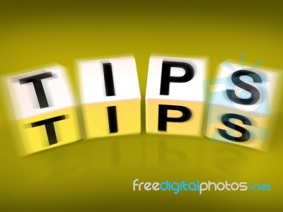Tips Blocks Displays Hints Suggestions And Advice Stock Image