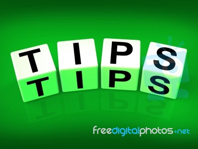 Tips Blocks Mean Hints Suggestions And Advice Stock Image