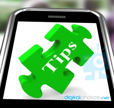 Tips Smartphone Shows Online Suggestions And Pointers Stock Image