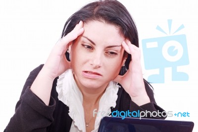 Tired Young Woman Stock Photo