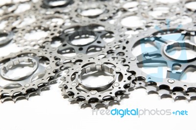 Titanium Bicycle Cassette Stock Photo