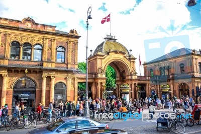 Tivoli Gardens, A Famous Amusement Park And Pleasure Garden In Copenhagen, Denmark Stock Photo