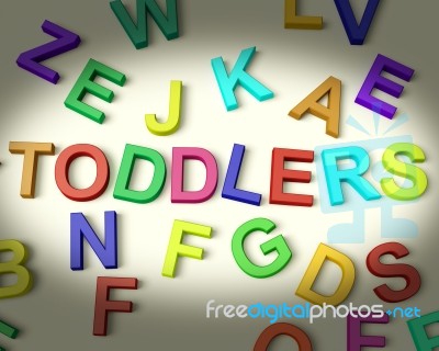 Toddlers Written In Kids Letters Stock Image