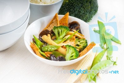 Tofu Beancurd And Vegetables Stock Photo