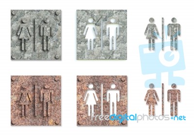 Toilet Sign Filled Rust Stock Photo
