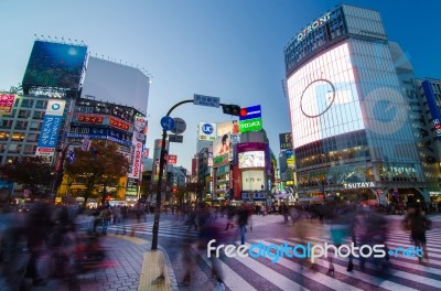 Tokyo - November 28: Pedestrians At The Famed Crossing Of Shibuy… Stock Photo