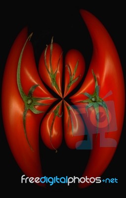 Tomatoes Distortion Stock Photo