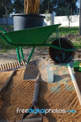 Tools For Agriculture Work Stock Photo