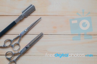 Tools For Hairdresser With Copy Space Stock Photo