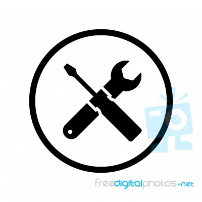 Tools Icon In Circle Line, Fill Style -  Iconic Design Stock Image