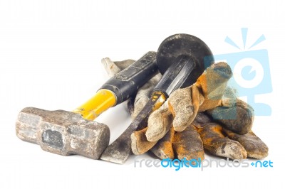 Tools With Gloves Stock Photo