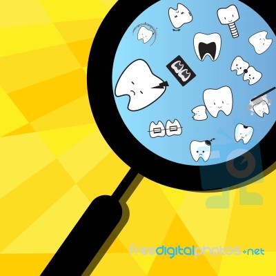 Tooth Background, Light Colorful Color. Dental Health And Oral Hygiene Stock Image