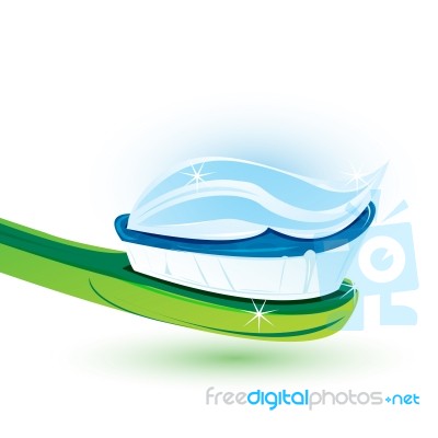 Tooth Paste On Brush Stock Image