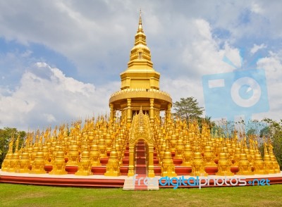 Top Five Hundred Pagodas In Wat Pasawangboon Saraburi, Thailand Stock Photo
