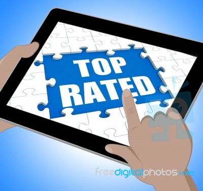Top Rated Tablet Means Web Number 1 Or Most Popular Stock Image