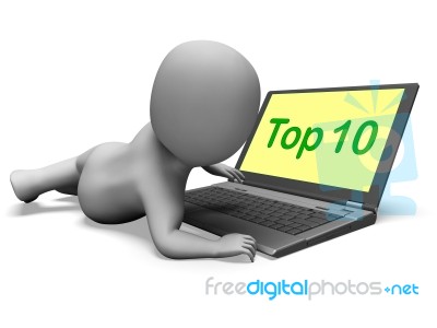 Top Ten Character Laptop Shows Best Top Ranking Stock Image