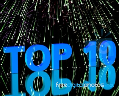 Top Ten Word And Fireworks Stock Image