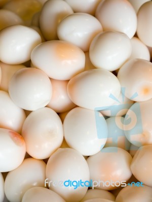 Top View Of Group Boiled Eggs Stock Photo