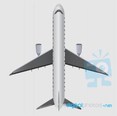 Top View Of Narrow Body Passenger Jet Airplane Stock Image