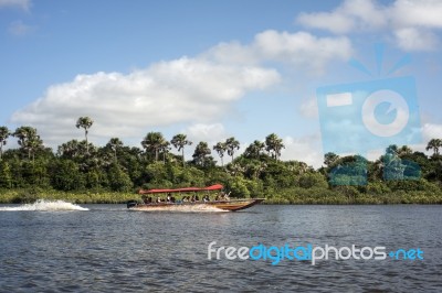 Tourists Have A Trip On The River Rio Preguica, Maranhao, Northe… Stock Photo