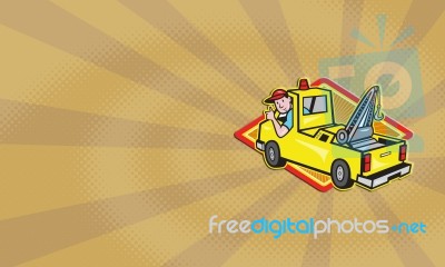 Tow Wrecker Truck Driver Thumbs Up Stock Image