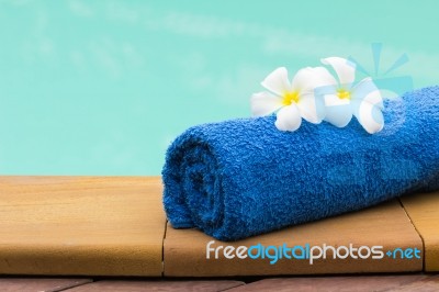 Towel And Flowers Stock Photo