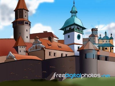 Towers In The Old City Stock Image