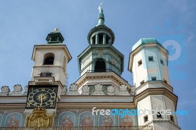 Town Hall Clock Tower In Poznan Stock Photo Town Hall Clock Tower In Poznan Stock Photo