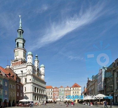 Town Hall Clock Tower In Poznan Stock Photo