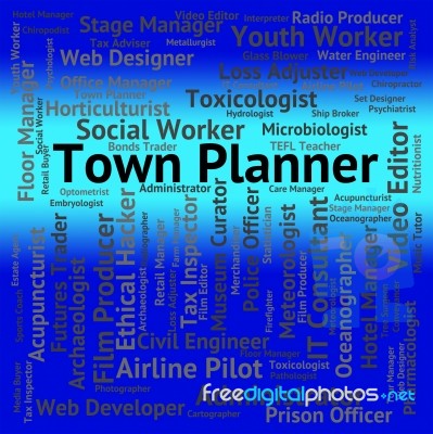 Town Planner Indicates Urban Area And Administrator Stock Image