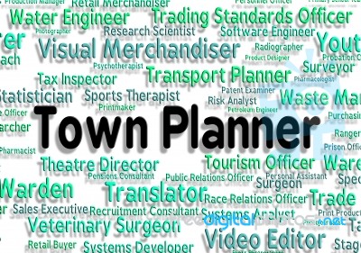Town Planner Represents Urban Area And Administrator Stock Image