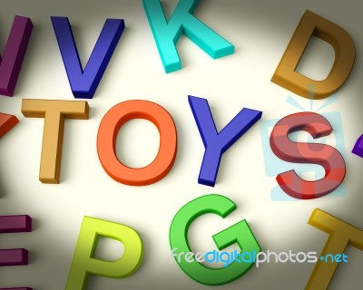 Toys Written In Kids Letters Stock Image
