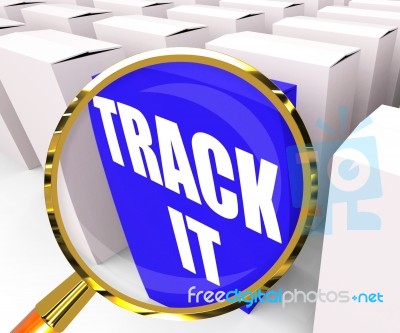 Track It Packet Means To Follow An Identification Number On A Pa… Stock Image