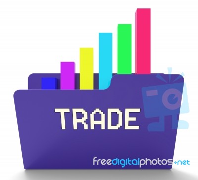 Trade File Represents Business Graph And Binder 3d Rendering Stock Image