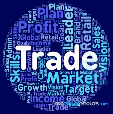 Trade Words Means Ecommerce Text And E-commerce Stock Image