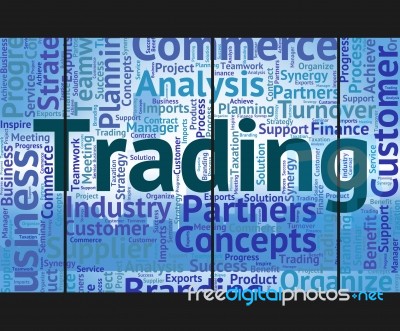 Trading Word Shows Trade Text And Wordclouds Stock Image